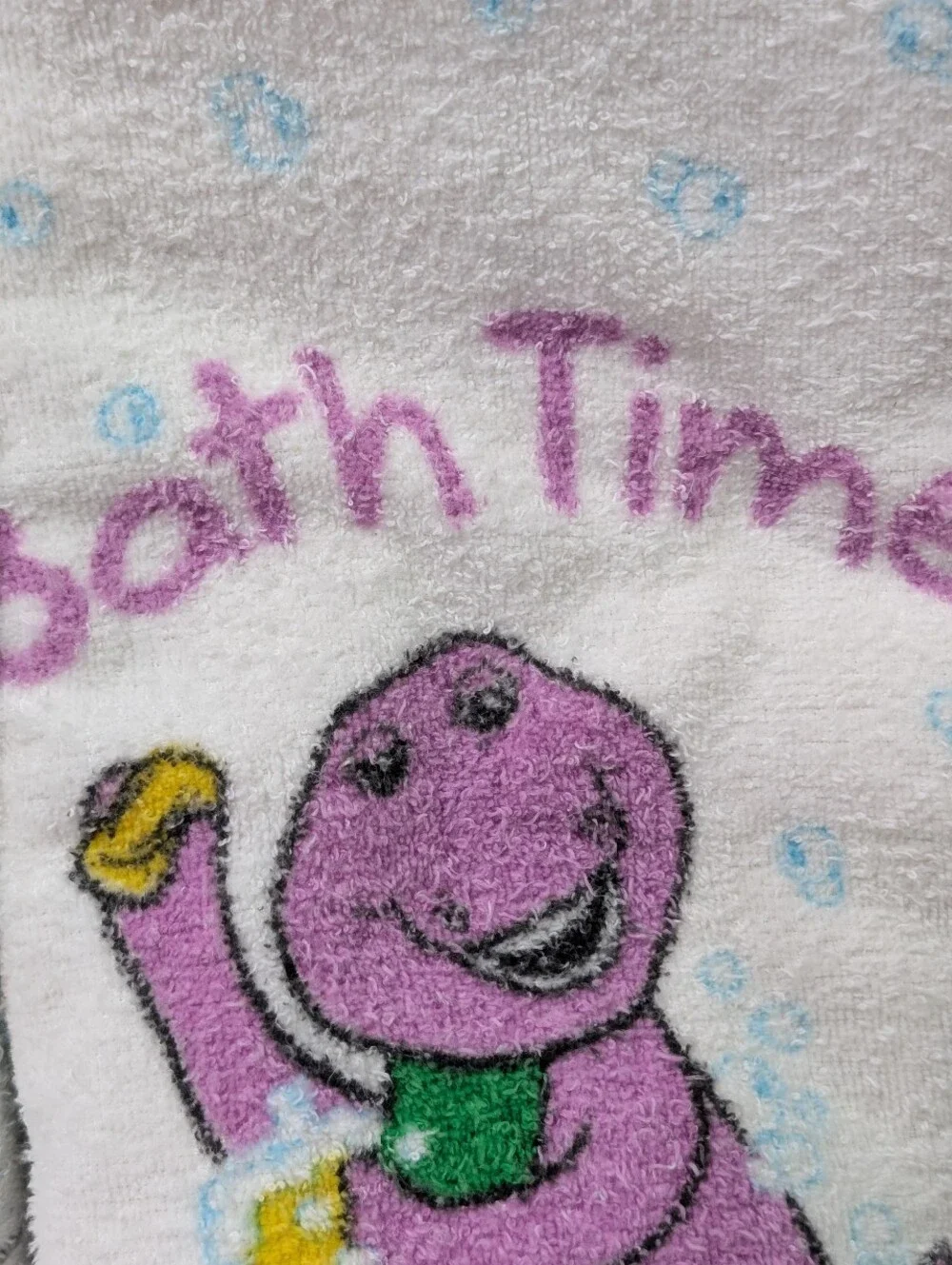 VTG 90's Barney the Purple Dinosaur Bath Towel Set 5 pcs nostalgia childhood